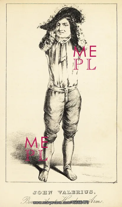 : John Valerius, born without hands or arms, 18th century : John Valerius, born without hands or arms, 18th century