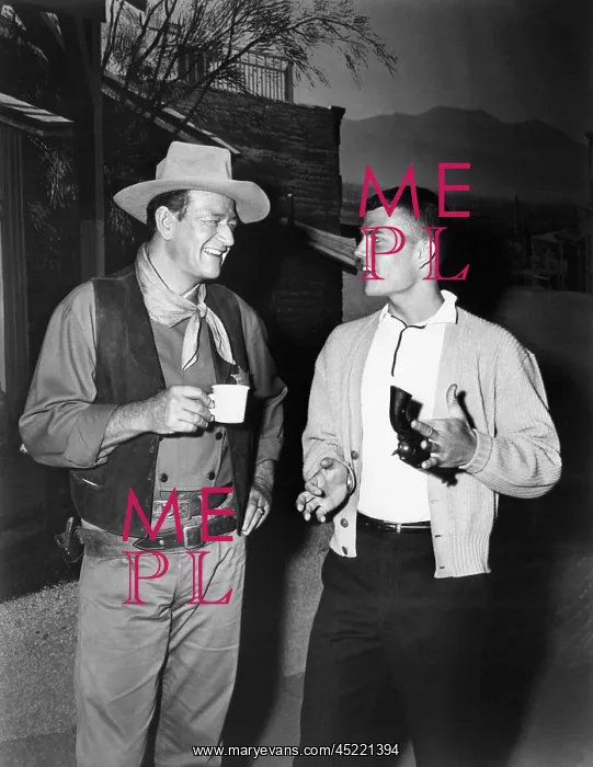 : John Wayne, and his son, Pat Wayne, circa ? : John Wayne, and his son, Pat Wayne, circa ?