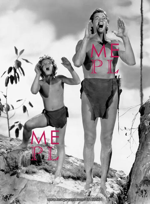 : Johnny Sheffield and Johnny Weissmueller in Tarzan, 1943 : Johnny Sheffield and Johnny Weissmueller in Tarzan, 1943