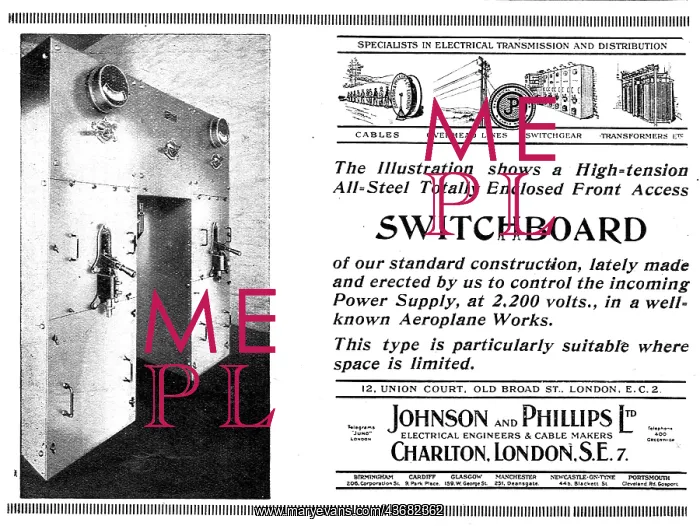 : Johnson & Phillips Factory Electrical Switchboards : Johnson & Phillips Factory Electrical Switchboards