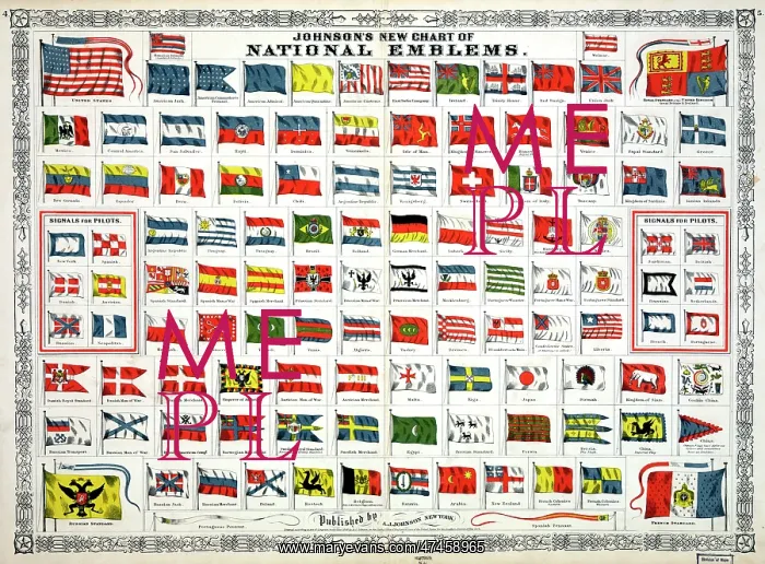 : Johnson's new chart of national emblems : Johnson's new chart of national emblems