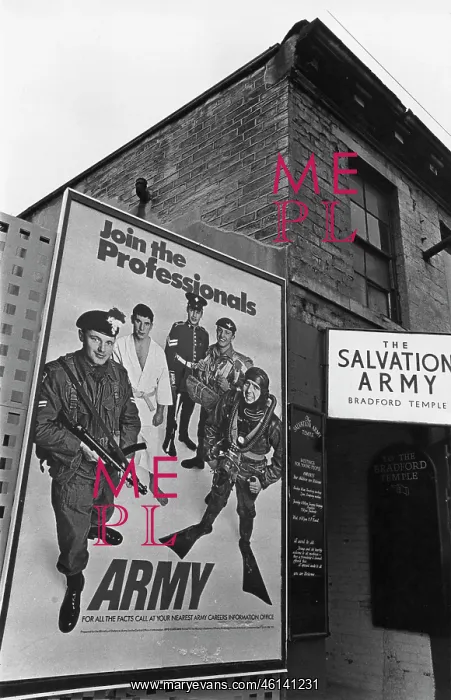 : Join the army poster next to Salvation Army hall : Join the army poster next to Salvation Army hall
