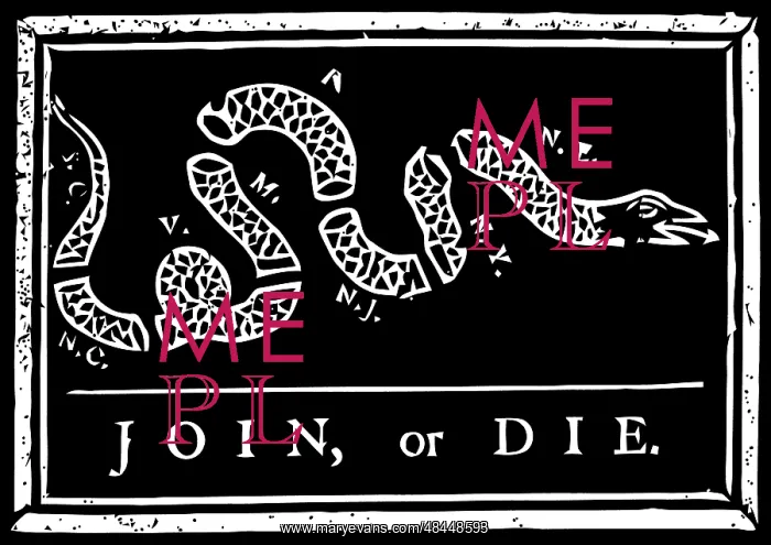 : Join or Die political cartoon by Benjamin Franklin : Join or Die political cartoon by Benjamin Franklin