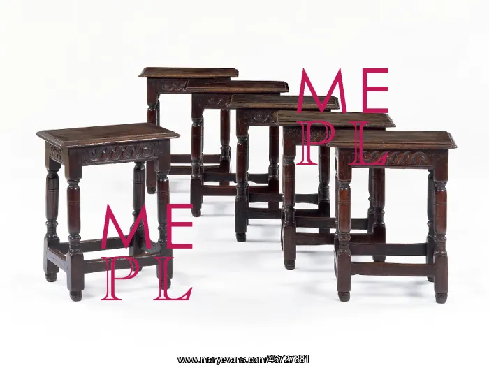 : Six joined stools : Six joined stools