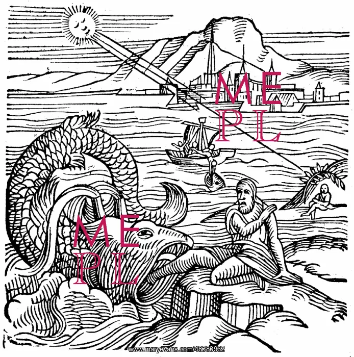 : Jonah being spewed up by the whale. In middle : Jonah being spewed up by the whale. In middle