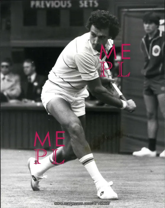 : Jose Luis Clerc in tennis match at Wimbledon : Jose Luis Clerc in tennis match at Wimbledon