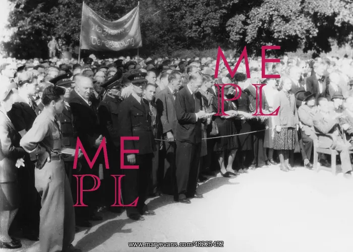 : Josef Ackermann at a memorial service for the liberation : Josef Ackermann at a memorial service for the liberation