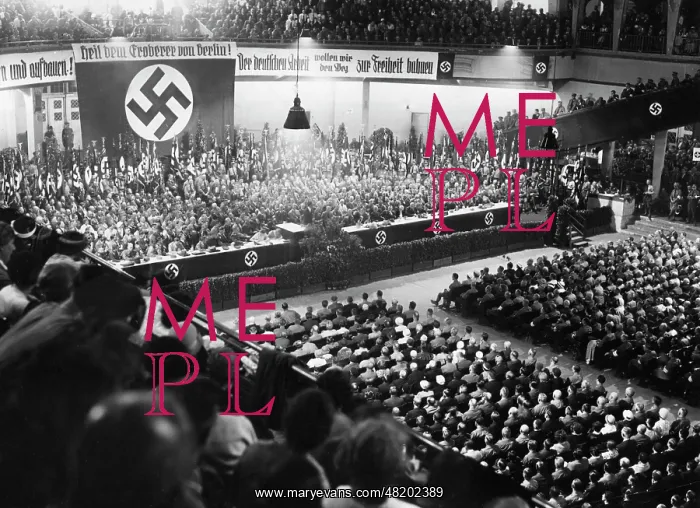 : Josef Goebbels speaks at a convention in Berlin, 1933 : Josef Goebbels speaks at a convention in Berlin, 1933