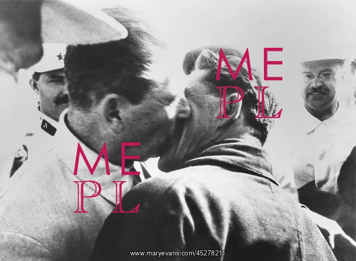: Josef Stalin (left), embracing and kissing Ivan : Josef Stalin (left), embracing and kissing Ivan