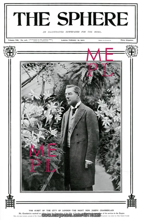 : Joseph Chamberlain in his conservatory, Highgate 1902 : Joseph Chamberlain in his conservatory, Highgate 1902