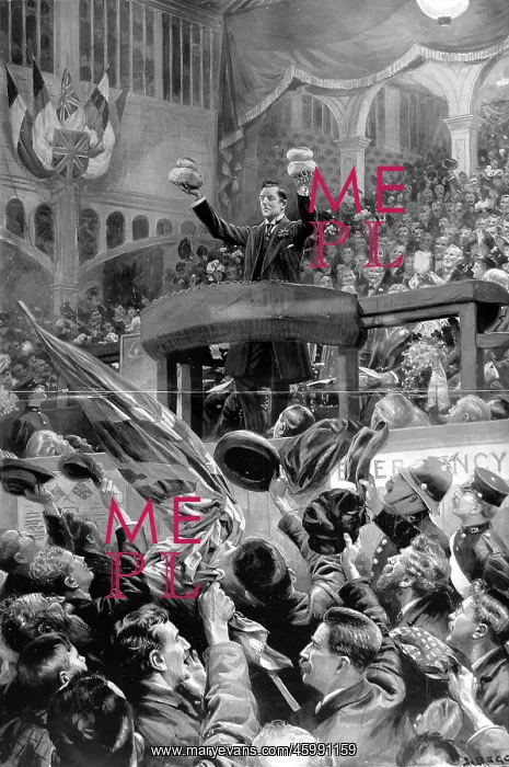 : Joseph Chamberlain MP at Bingley Hall, Birmingham : Joseph Chamberlain MP at Bingley Hall, Birmingham