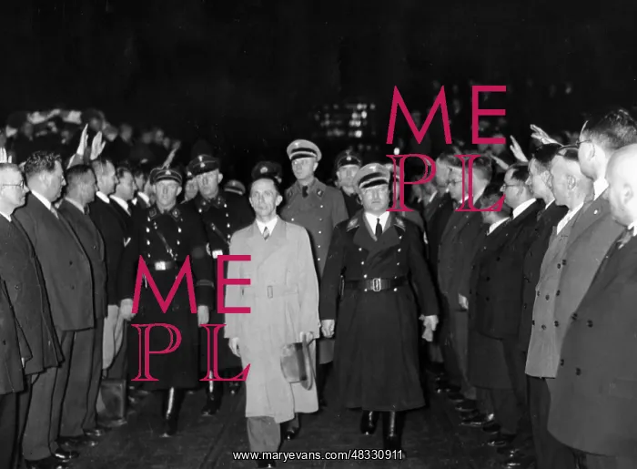 : Joseph Goebbels and Robert Ley at the AEG in Berlin, 1934 : Joseph Goebbels and Robert Ley at the AEG in Berlin, 1934