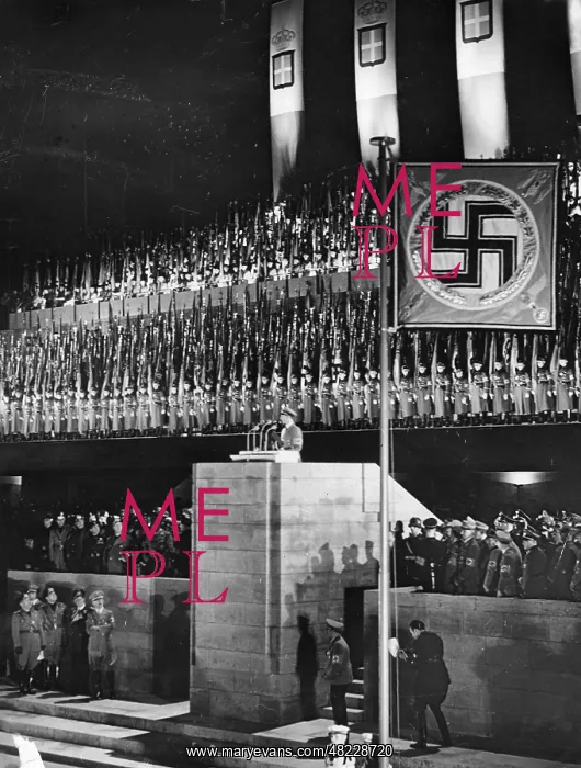 : Joseph Goebbels during a speech on the Maifeld, 1937 : Joseph Goebbels during a speech on the Maifeld, 1937