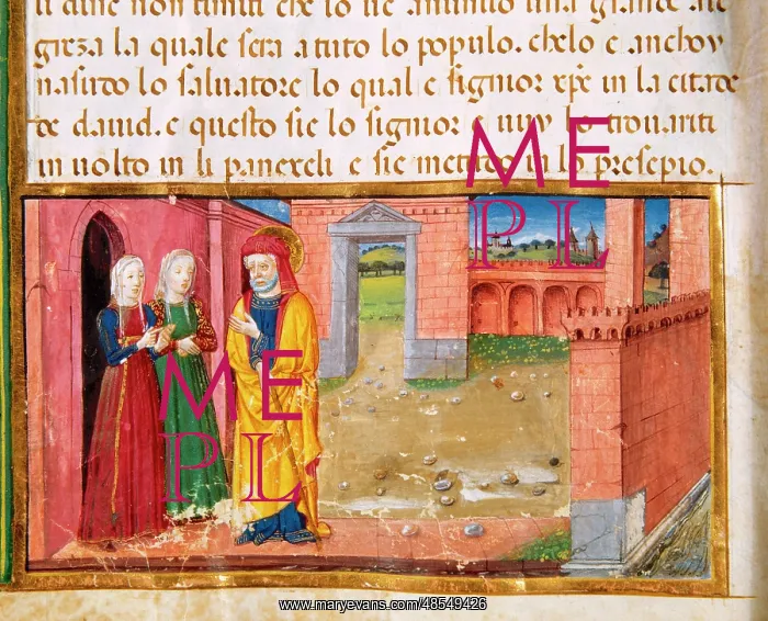 : Joseph goes to Bethlehem for the census. Codex of Predis (14 : Joseph goes to Bethlehem for the census. Codex of Predis (14