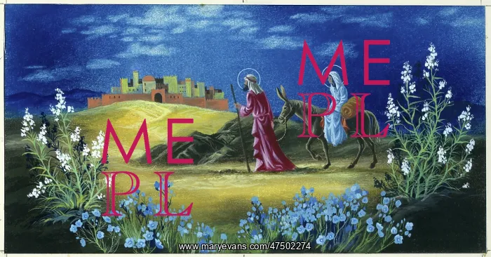 : Joseph and Mary journeying to Bethlehem : Joseph and Mary journeying to Bethlehem