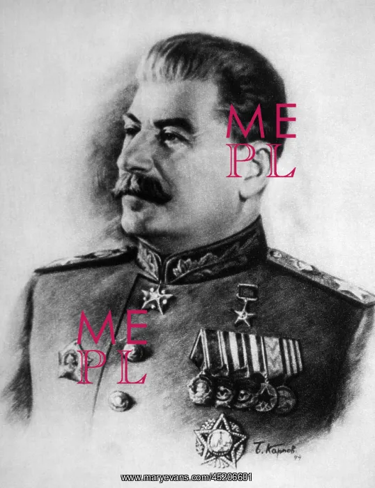 : Joseph Stalin (1879-1953), drawing by B. ? : Joseph Stalin (1879-1953), drawing by B. ?