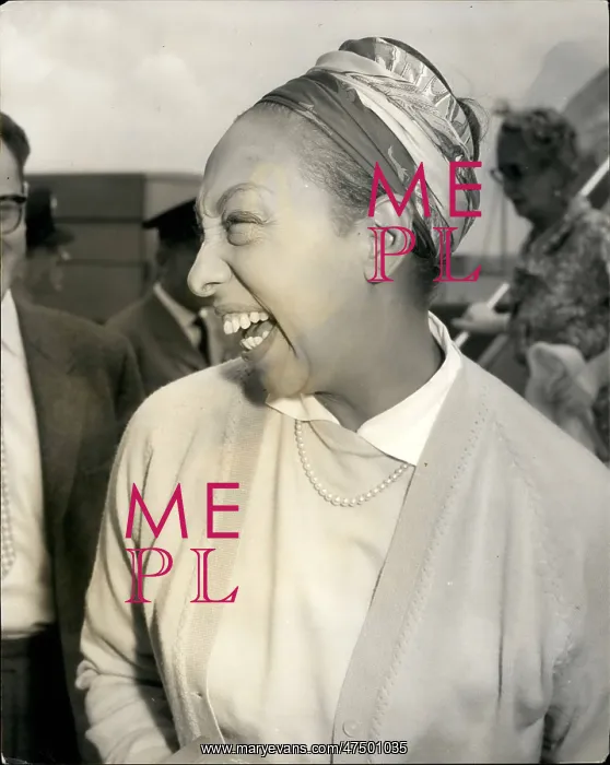 : Josephine Baker in London for BBC TV show : Josephine Baker in London for BBC TV show