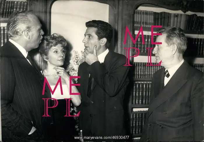 : Joshua Logan, Gilbert Becaud, Marcel and Jacqueline Pagnol : Joshua Logan, Gilbert Becaud, Marcel and Jacqueline Pagnol