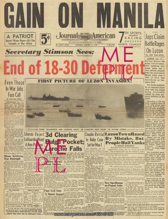 : Journal American front page Battle of the Bulge : Journal American front page Battle of the Bulge