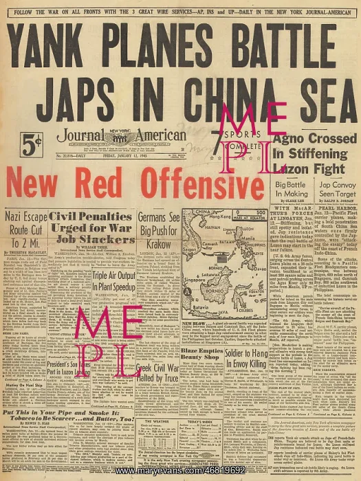 : Journal American front page US planes attack Japanese Navy : Journal American front page US planes attack Japanese Navy