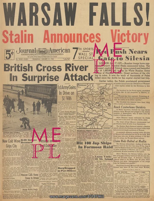: Journal American front page Red Army advance towards Germany : Journal American front page Red Army advance towards Germany