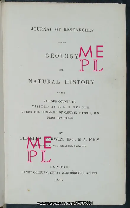 : Journal of Researches - title page : Journal of Researches - title page