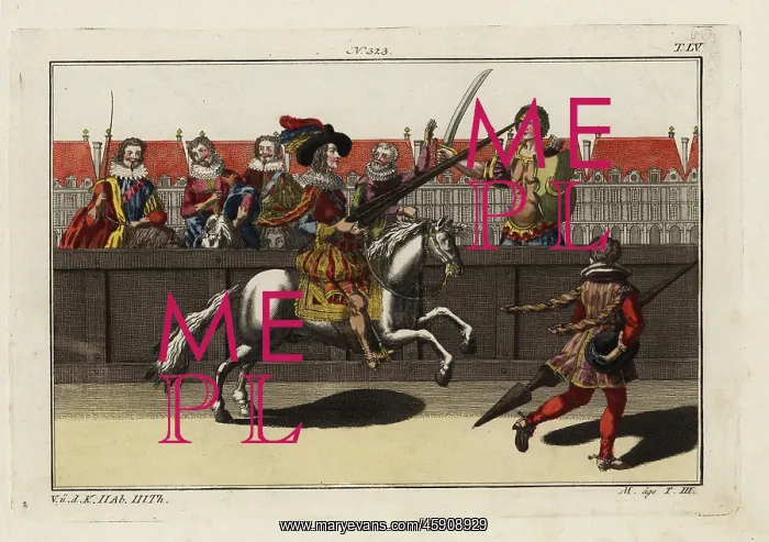 : Jousting at a quintain or pavo : Jousting at a quintain or pavo