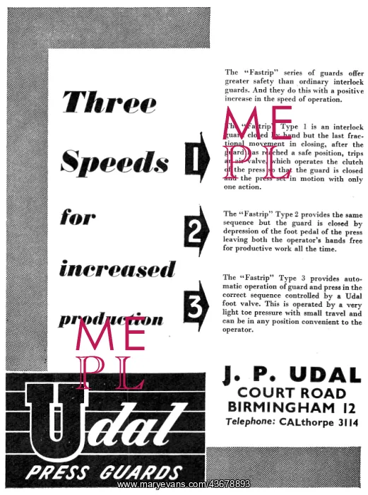 : J.P.Udal Machine Tool Press Guards : J.P.Udal Machine Tool Press Guards