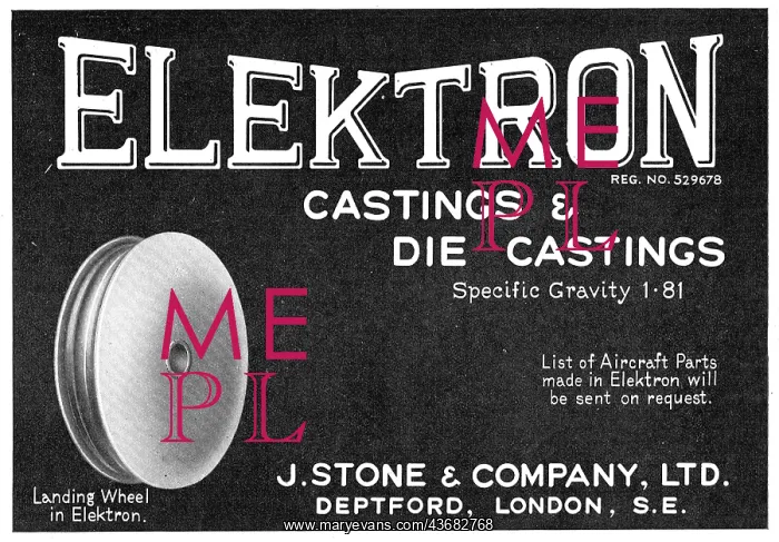 : J.Stone & Co - Elektron Castings & Die Castings. SG 1.81 : J.Stone & Co - Elektron Castings & Die Castings. SG 1.81