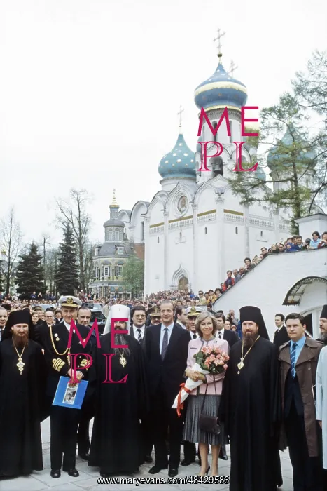 : Juan Carlos I of Spain visit to St Sergius Trinity : Juan Carlos I of Spain visit to St Sergius Trinity