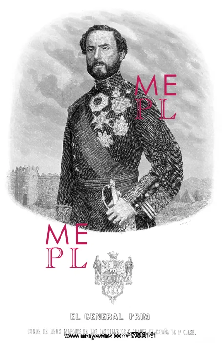  : JUAN PRIM Y PRATS, marques de los Castillejos Spanish soldier and statesman