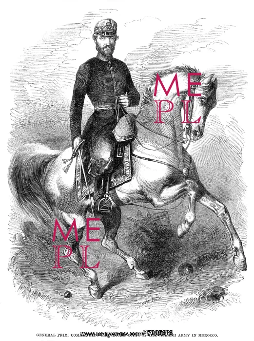 : JUAN PRIM ON HORSEBACK : JUAN PRIM ON HORSEBACK