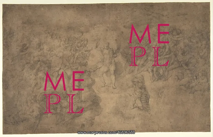 : The Last Judgment, 1570?90, Black chalk on brownish : The Last Judgment, 1570?90, Black chalk on brownish