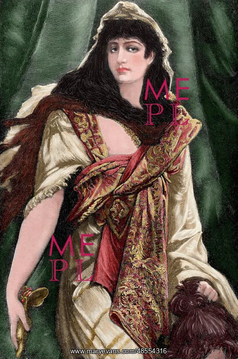 : Judith with the head of Holofernes. Engraving. Colored : Judith with the head of Holofernes. Engraving. Colored