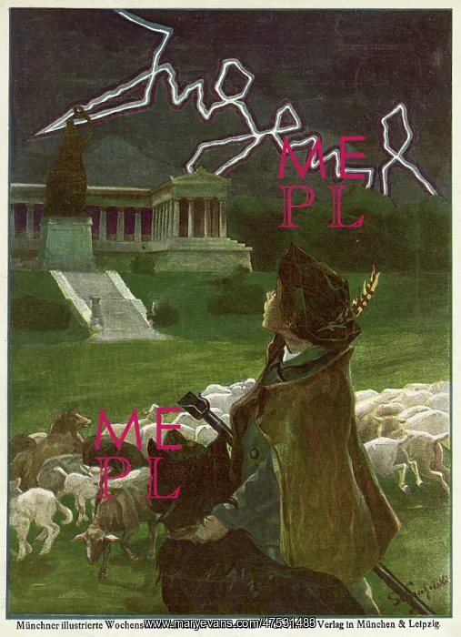 : Jugend front cover, young boy with sheep and lightning : Jugend front cover, young boy with sheep and lightning