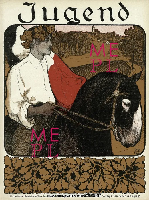 : Jugend front cover, young man on a donkey : Jugend front cover, young man on a donkey
