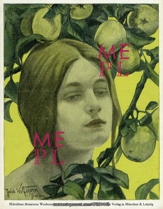 : Jugend front cover, young woman with apple tree : Jugend front cover, young woman with apple tree