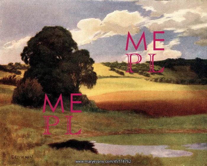 : July Noon. A landscape oil painting of a small : July Noon. A landscape oil painting of a small