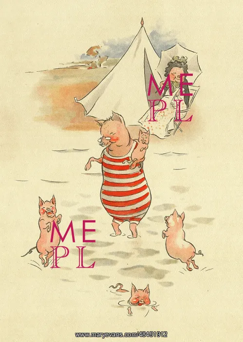 : Jumbles by Lewis Baumer - Pigs on the Beach : Jumbles by Lewis Baumer - Pigs on the Beach