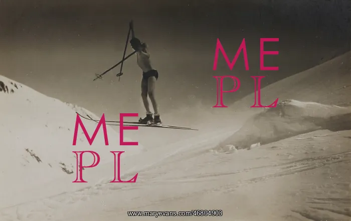 : Jump of a skier dressed only in swimsuit : Jump of a skier dressed only in swimsuit