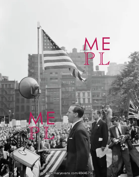 : June 6, 1944 - Speaker addressing the crowd : June 6, 1944 - Speaker addressing the crowd