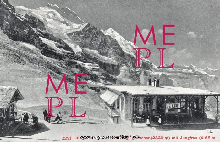 : Jungfrau with Eigergletscher station, Switzerland : Jungfrau with Eigergletscher station, Switzerland