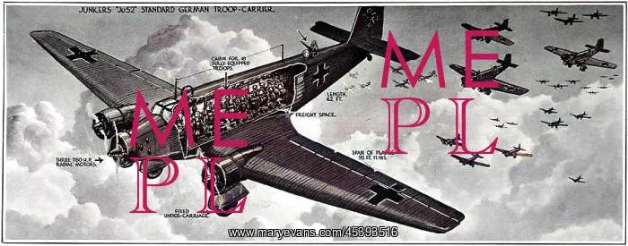 : Junkers 52 Aircraft; Second World War, 1940 : Junkers 52 Aircraft; Second World War, 1940