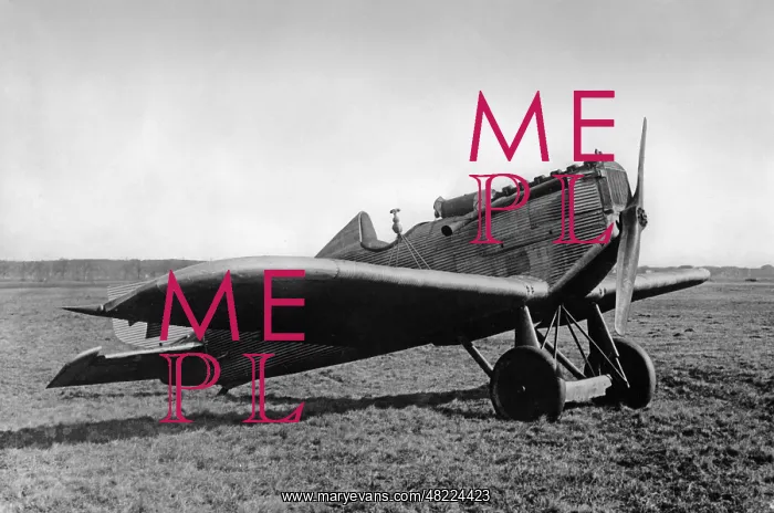 : A Junkers D.I parked on an airfield, 1918 : A Junkers D.I parked on an airfield, 1918