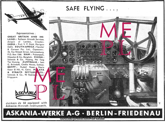 : The Junkers Ju 52 Is Equipped With Askania : The Junkers Ju 52 Is Equipped With Askania