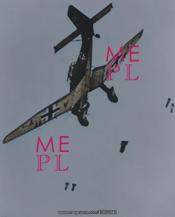: Junkers Ju 87B -releases its bombs from low level with? : Junkers Ju 87B -releases its bombs from low level with?