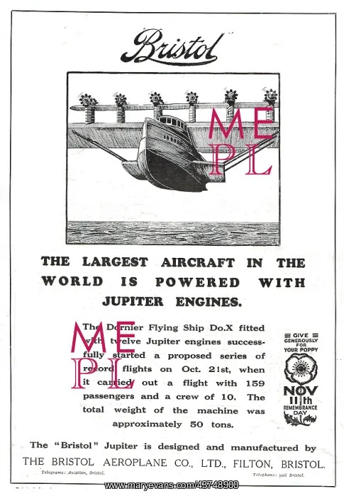 : Jupter Power For The Dornier Flying Ship Do.X : Jupter Power For The Dornier Flying Ship Do.X