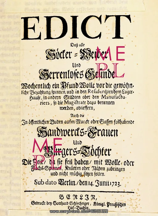 : justice, documents, Edict, by king Frederick : justice, documents, Edict, by king Frederick