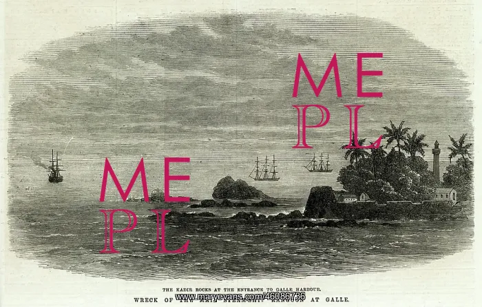 : Kadir Rocks, Sri Lanka, 1871 : Kadir Rocks, Sri Lanka, 1871
