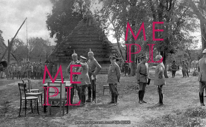 : The Kaiser receiving reports of German troops : The Kaiser receiving reports of German troops